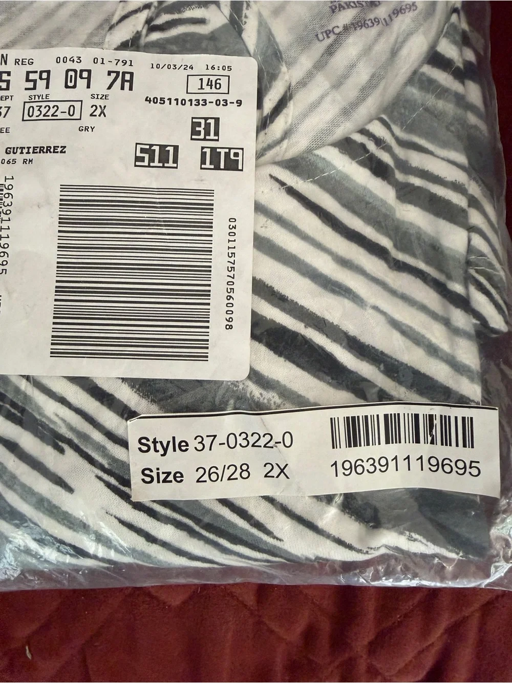 Roaman's Short Sleeve Printed Tees in Blue, Black and White - Picture 9 of 12